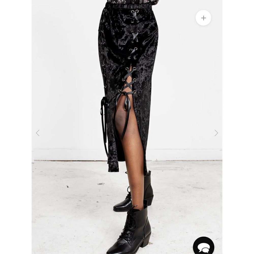 Disturbia Velvet Tie Front Midi Skirt Us8 Uk12